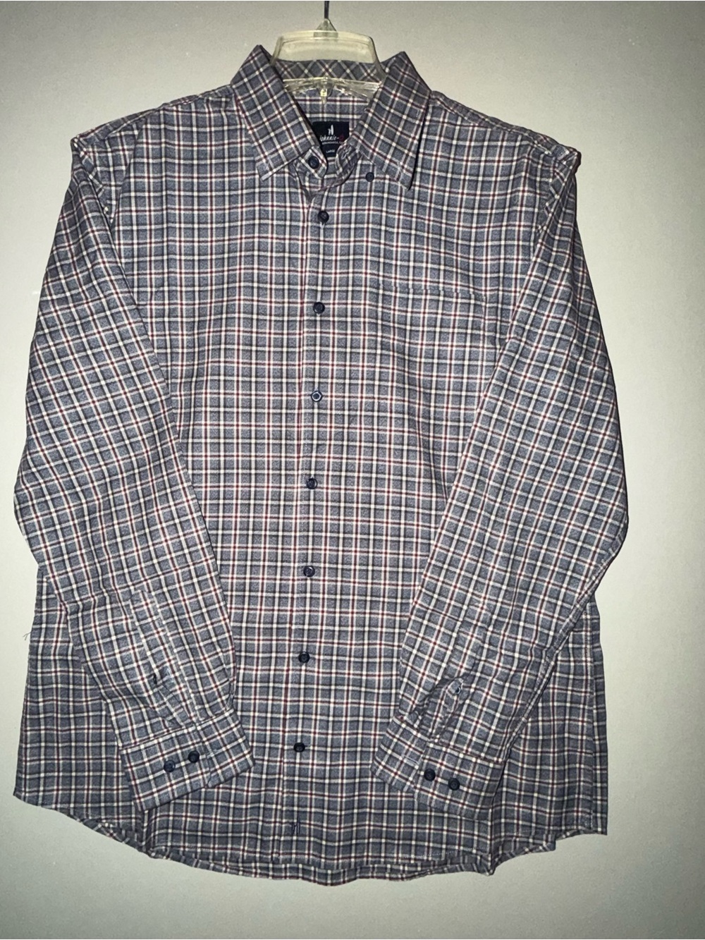 Title 173: Johnnie-O Wake Plaid Button Down Shirt Men’s Large Cotton Blue Red